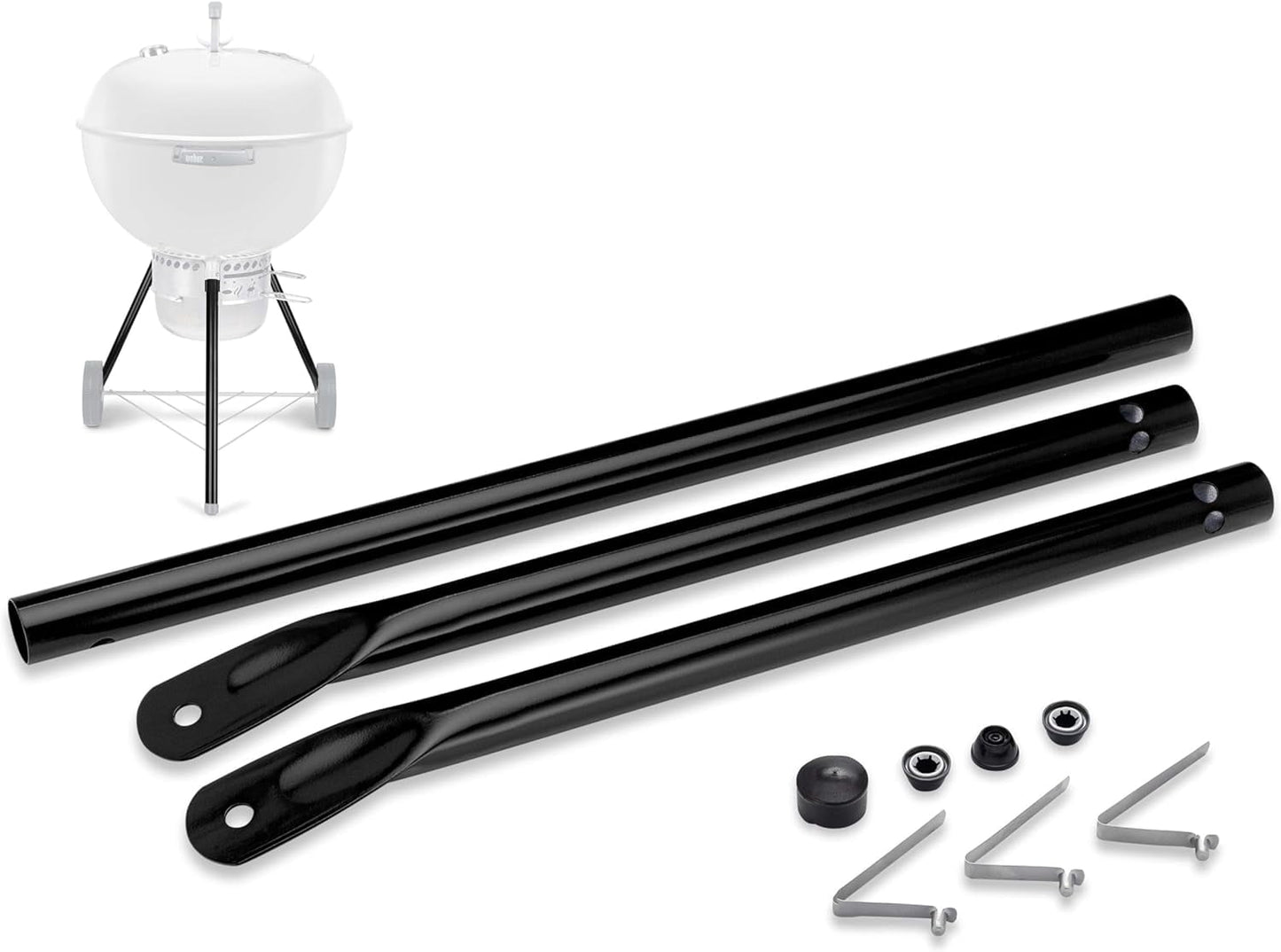 Studio Grill Parts Leg Kit - Weber Grill Part 65130 Replacement for BBQ Kettle Grill 22 Inch Weber Charcoal Grill with 19.5'' Front Leg - Black