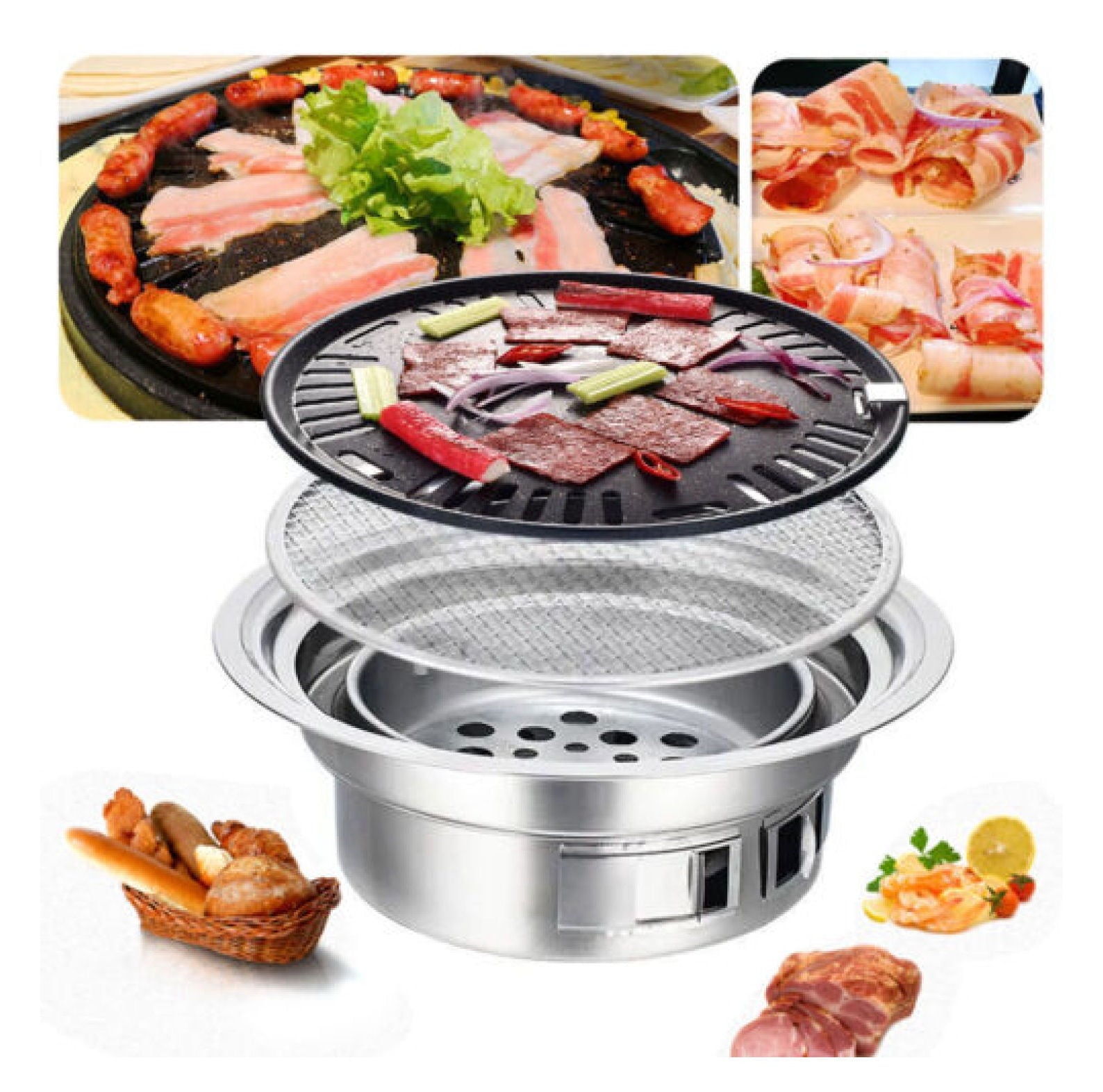 ‎Studyli Japanese / Korean Stainless Hibachi BBQ Picnic Table Grill Barbecue Stove Cooker