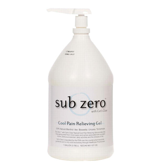 Sub-Zero Cool Pain Relieving Gel with Cats Claw - 1 Gallon Bottle