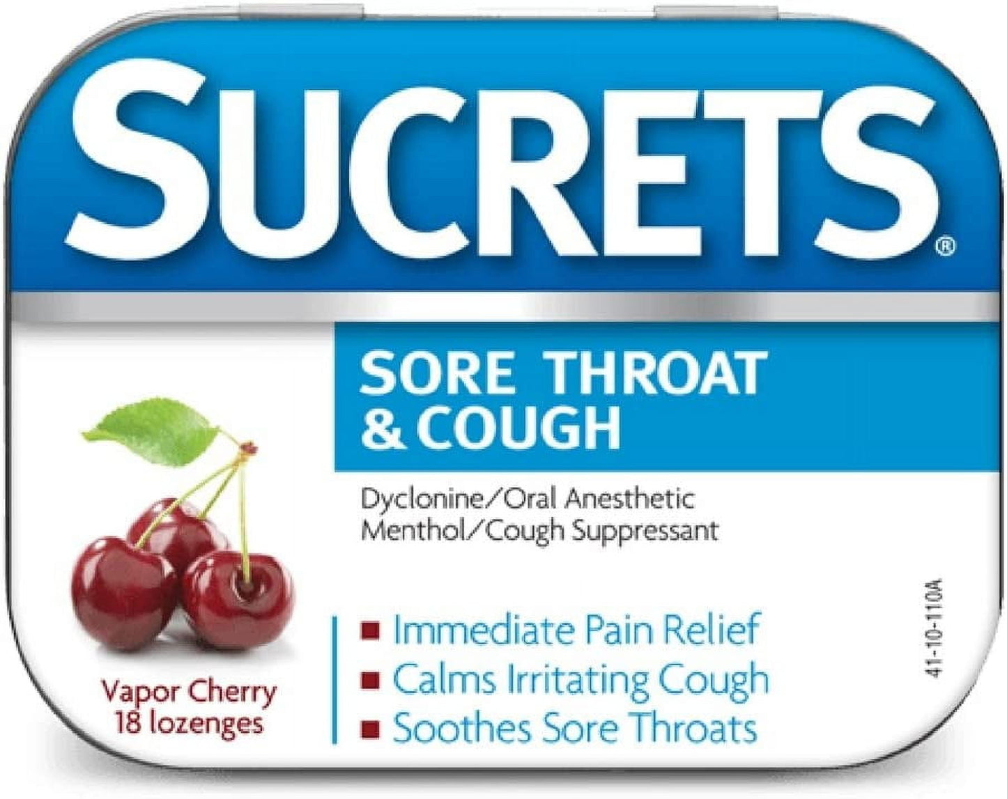 Sucrets Sore Throat & Cough Vapor Cherry, 18 Count (Pack of 2)