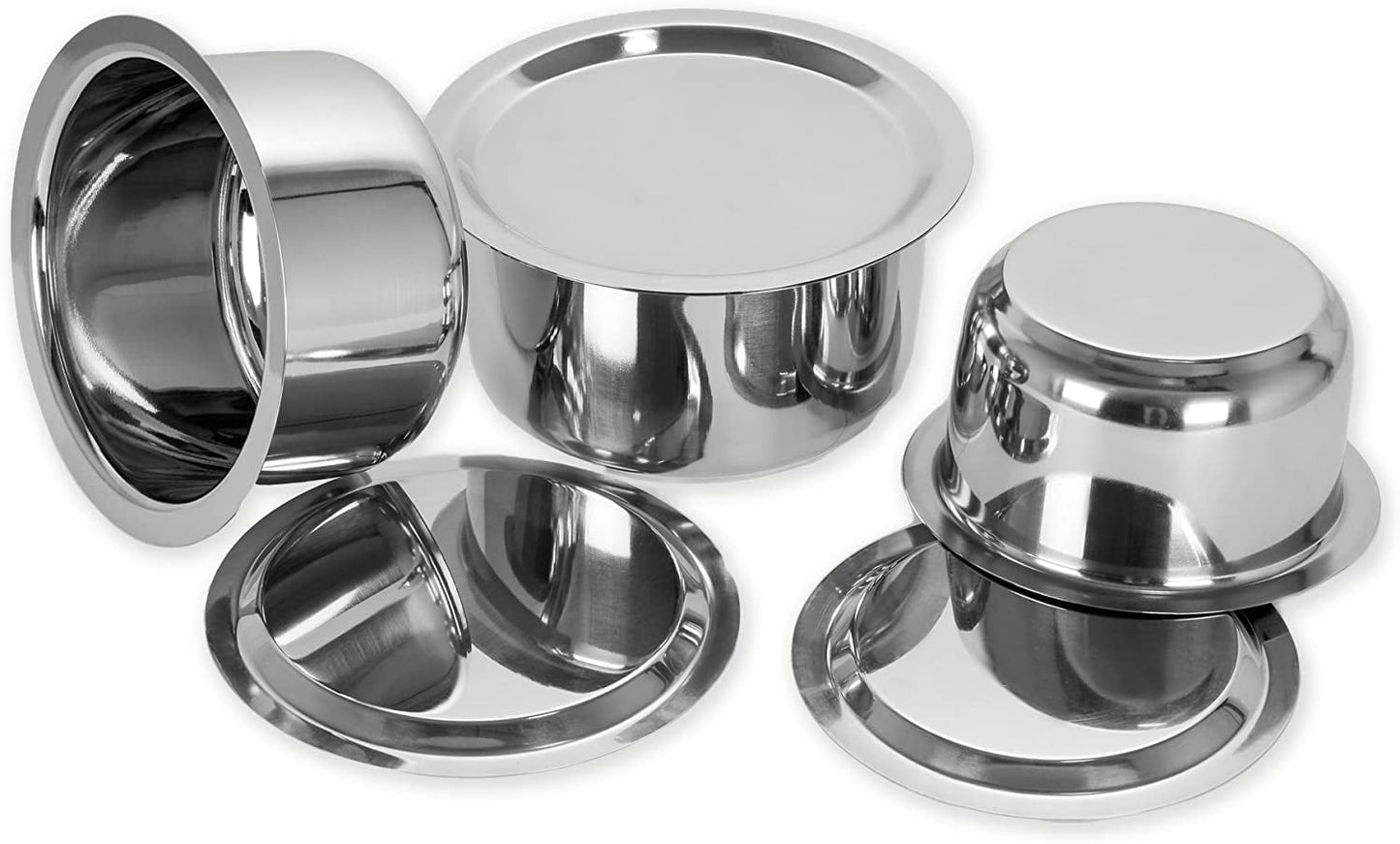 Sumeet 3 Pcs Stainless Steel Induction & Gas Stove Friendly Container Set/Tope/Cookware Set With Lids Size No.10 To No.12