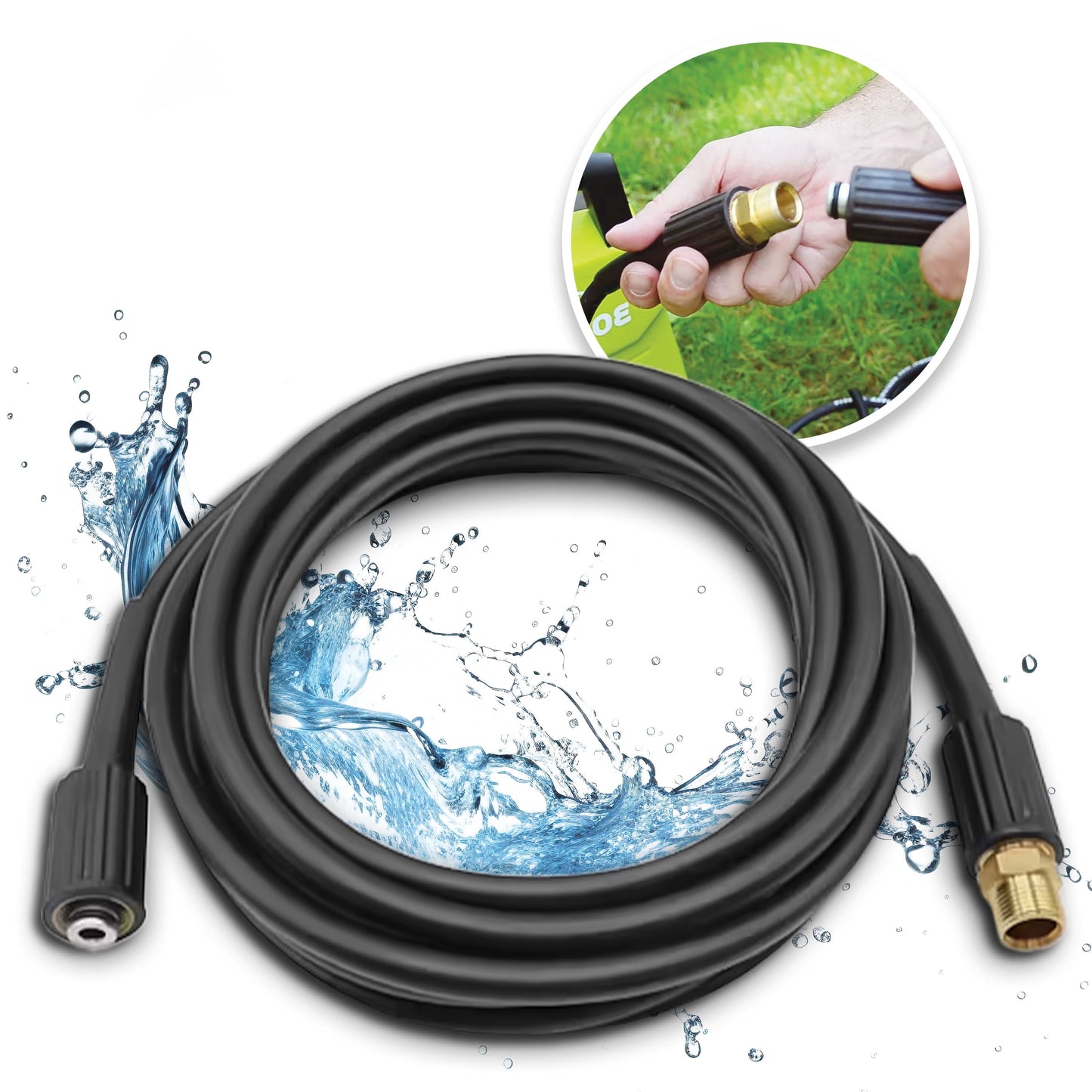 Sun Joe 25ft Universal Medium-Duty Pressure Washer Extension Hose for SPX Series & Others