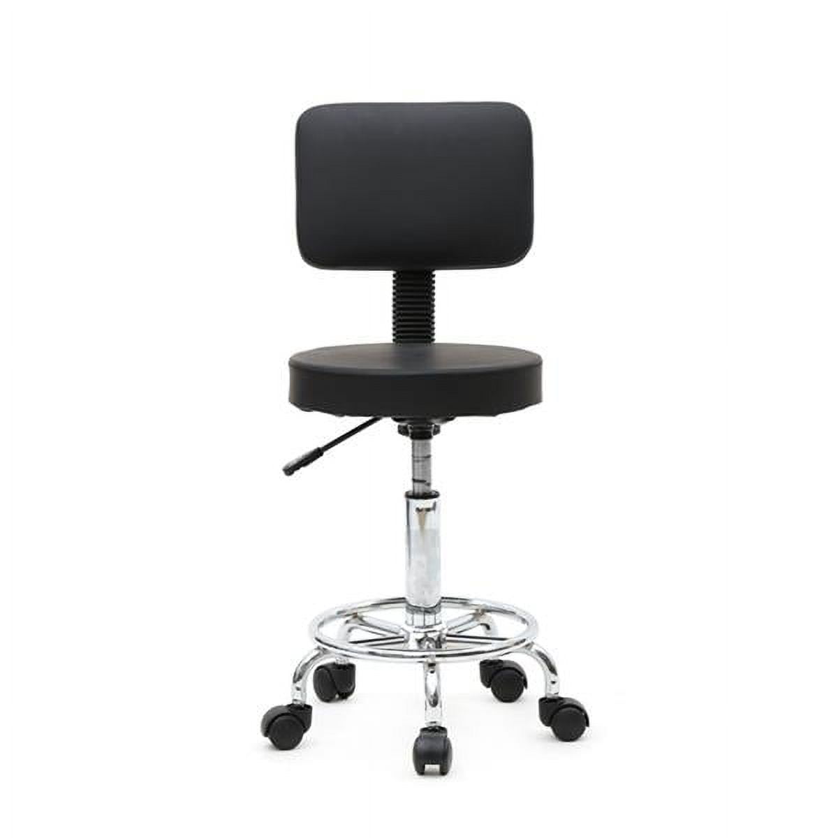 Stool with Wheels Adjustable Rolling Stool with Back Foot Rest for Office Home Kitchen Massage Medical Lab Salon Artist