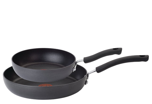 T-fal Ultimate Hard Anodized Nonstick Fry Pan Set, 2 Piece, 8 and 10 Inch, Pots and Pans, Black