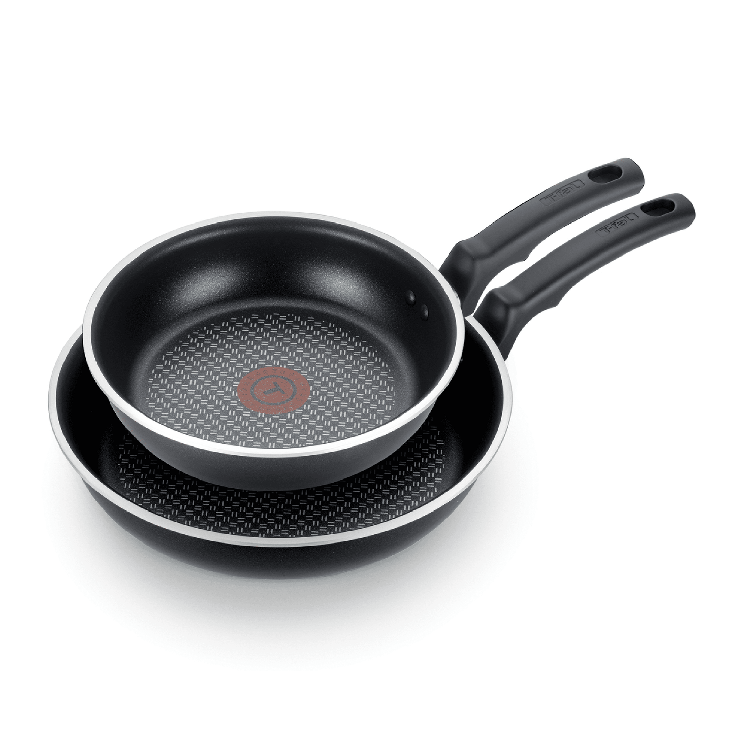 T-fal Cook & Strain Nonstick 2 Piece Fry Pan Cookware Set, 9.5 and 11 inch, Black, Dishwasher Safe