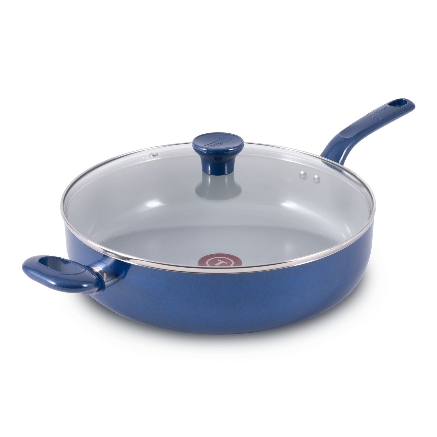 T-fal Easy Care Ceramic Non-Stick, 5 Quart Jumbo Cooker with Lid, Blue