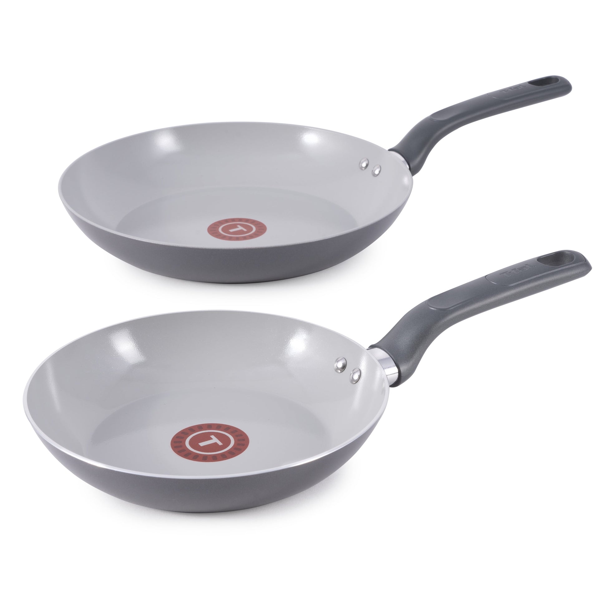 T-fal Easy Care Ceramic Non-Stick, 8 and 10.5 Inch Frypan Set, Grey