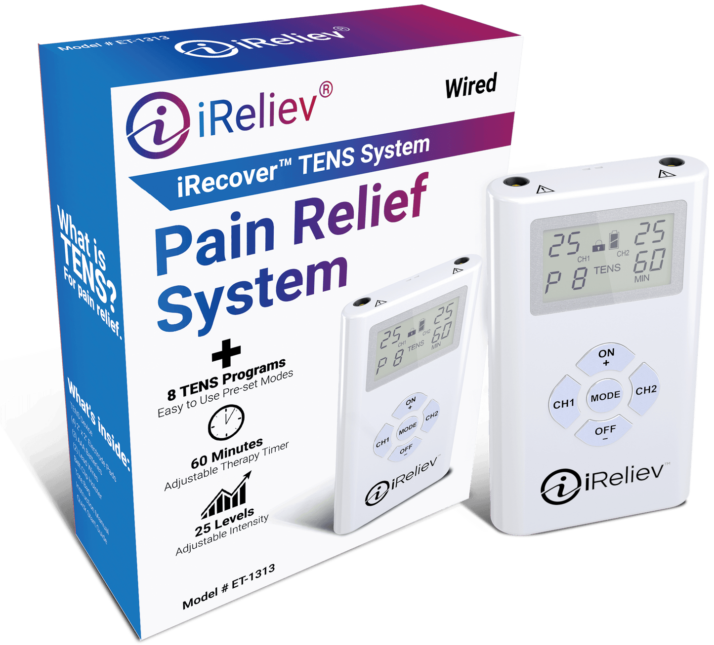 TENS Unit - Dual Channel Electro Therapy Pain Relief System from iReliev