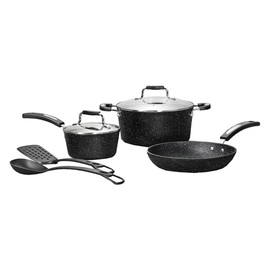 THE ROCK by Starfrit 030903-002-0000 The Rock by Starfrit 7-Piece Cookware Set with Bakelite Handles