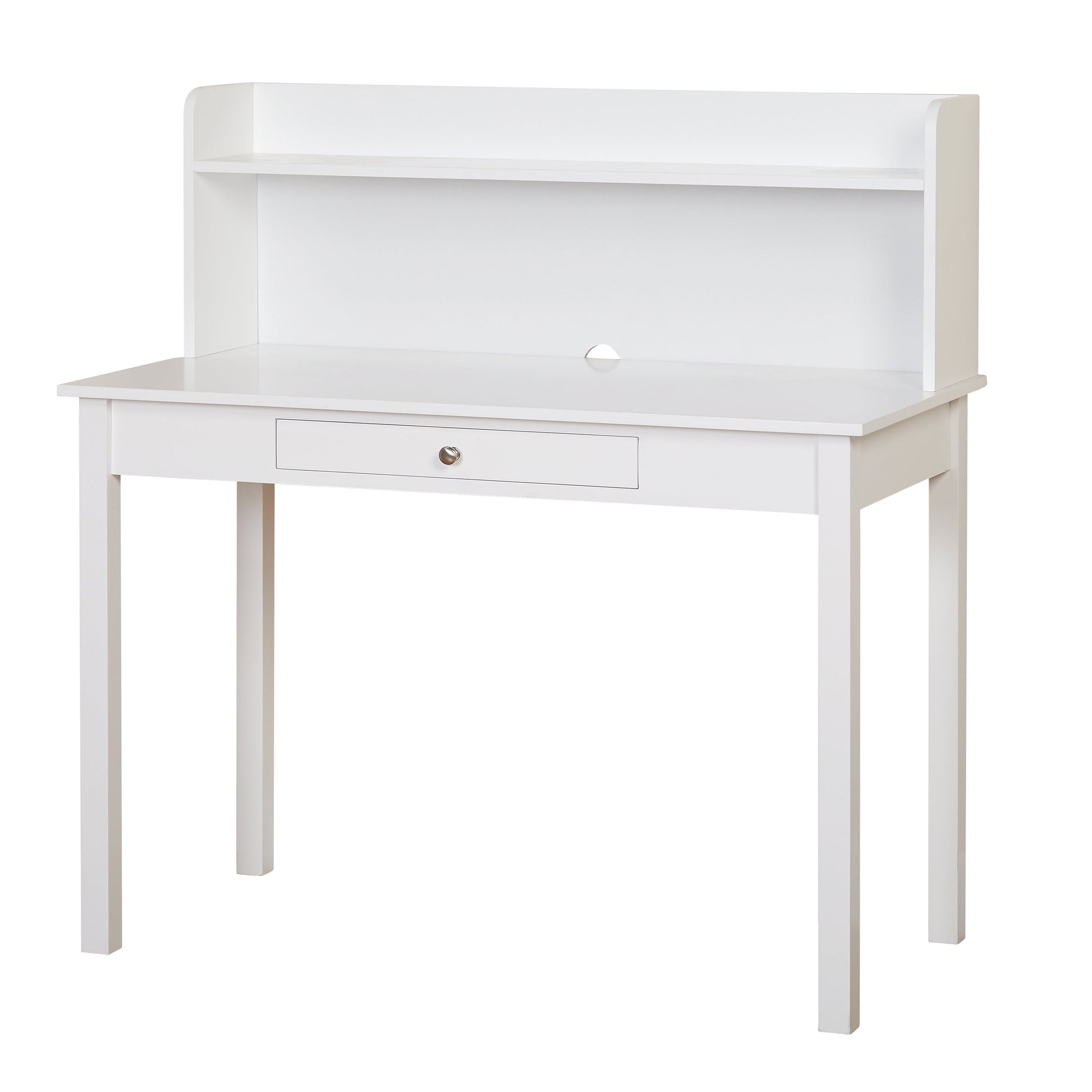 TMS Foster Writing Laptop Desk with Hutch, White