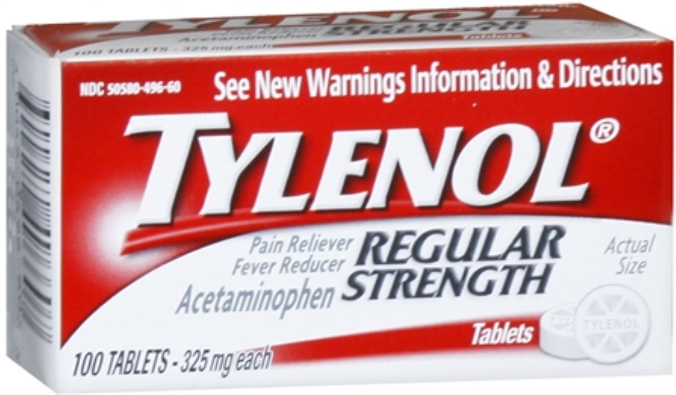 TYLENOL Regular Strength Tablets, 100 Tablets (Pack of 3)