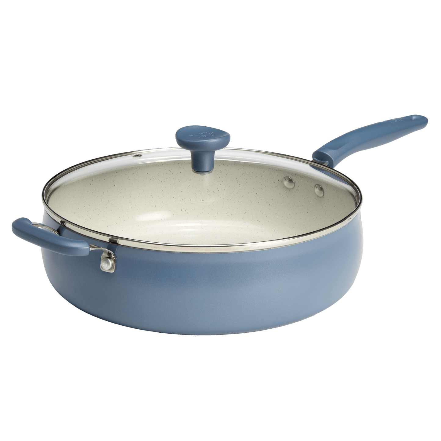 Tasty Clean Ceramic Non-Stick Jumbo Cooker Pan, 5 Quart, Blue