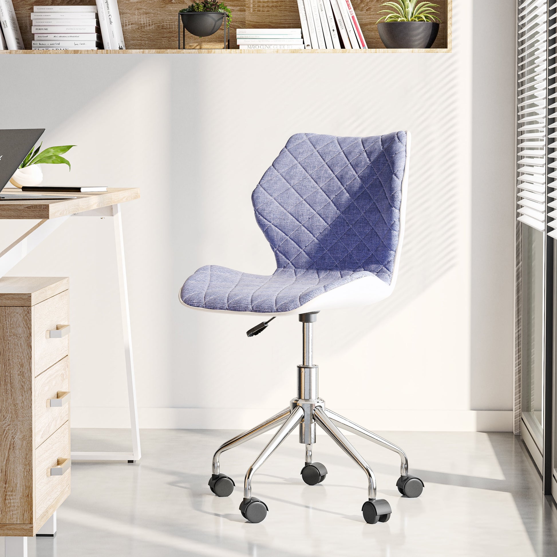 Techni Mobili Adjustable Office Task Chair, Blue RTA-3236-BL