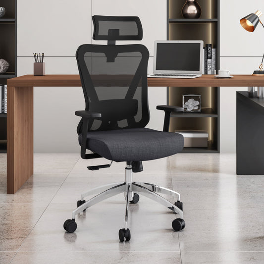 Techni Mobili Truly Ergonomic Office Chair with Lumbar Support, Black RTA-3265C-BK