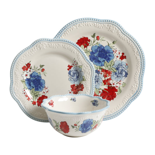 The Pioneer Woman Classic Charm Dinnerware Set, 12-Piece Set