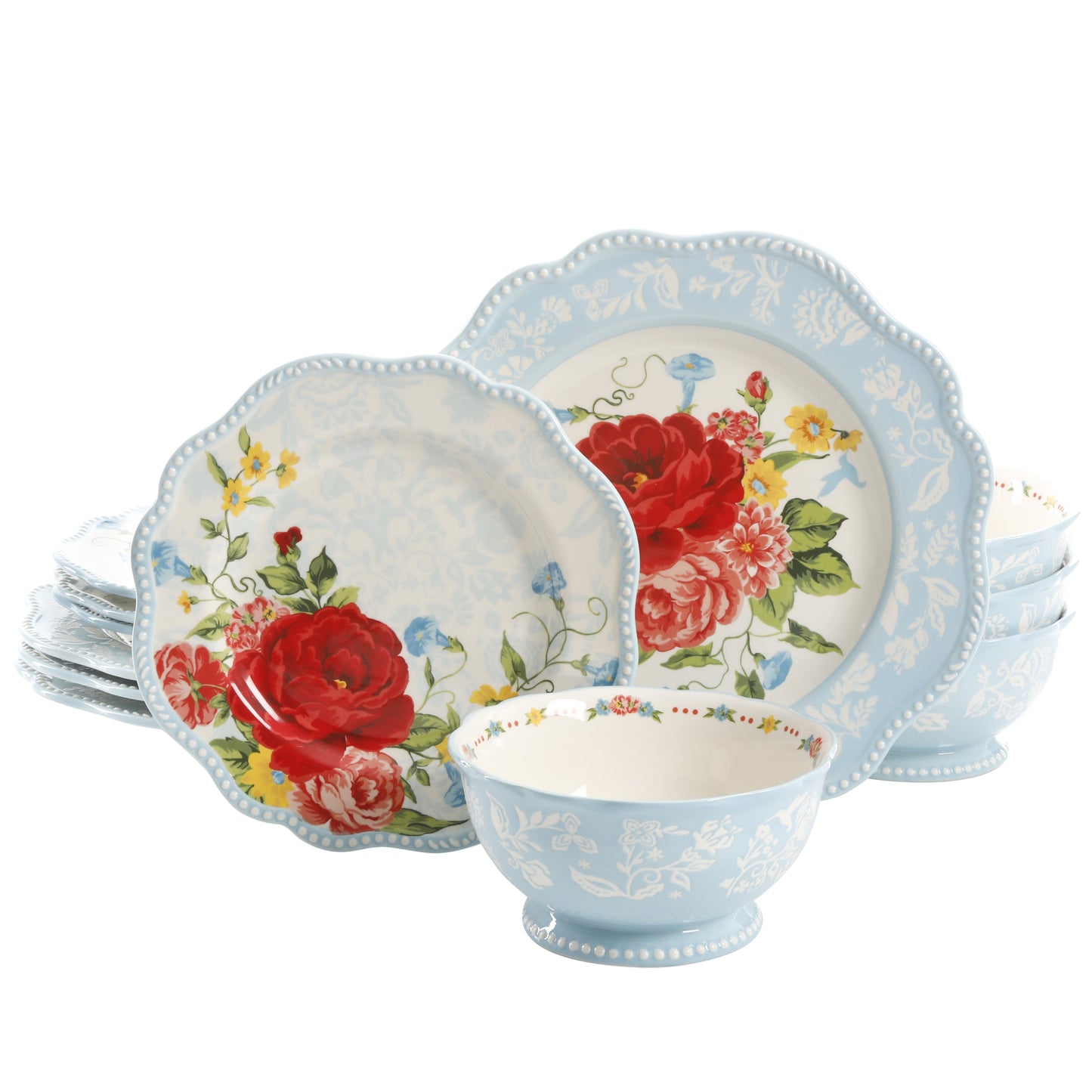 The Pioneer Woman Sweet Rose 12-Piece Dinnerware Set