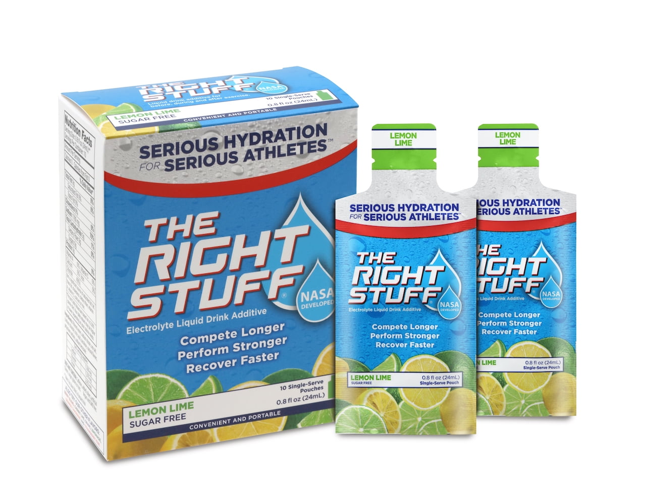 The Right Stuff Electrolyte Drink additive Std - Retail 10-Pouch Box - Lemon Lime