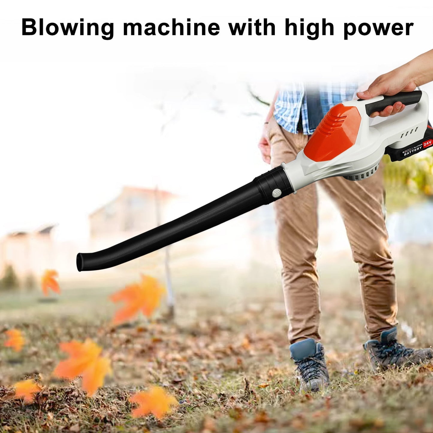 Thehsnt Handheld Cordless Leaf Blower,Electric Leaf Blower with 2 Batteries and 1 Charger,24V Battery Powered Leaf Blowers for Lawn Care,Patio,Yard