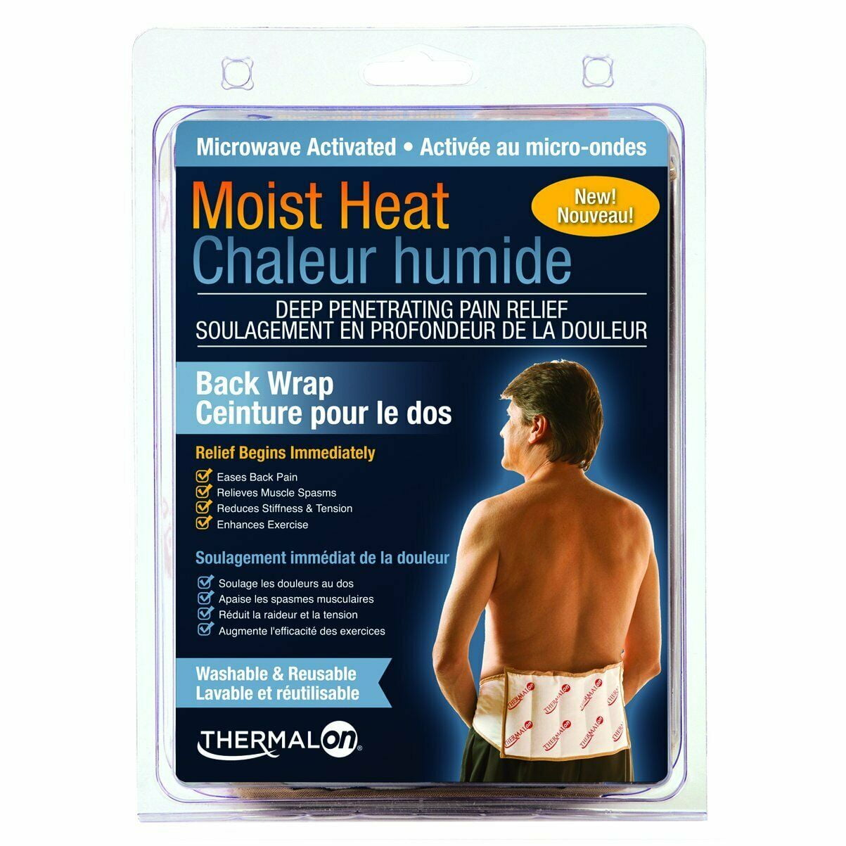 Thermalon Moist Heat Deep-Penetrating Pain Relief Back Wrap 7 X 12 In - 1 Ea