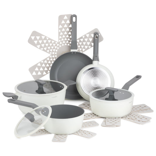 Thyme & Table Eden 12 Piece Cookware Set Non-Stick - Off White