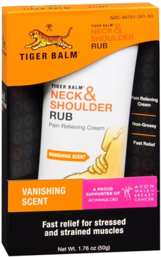 Tiger Balm Neck & Shoulder Rub Vanishing Scent 1.76 oz (Pack of 2)