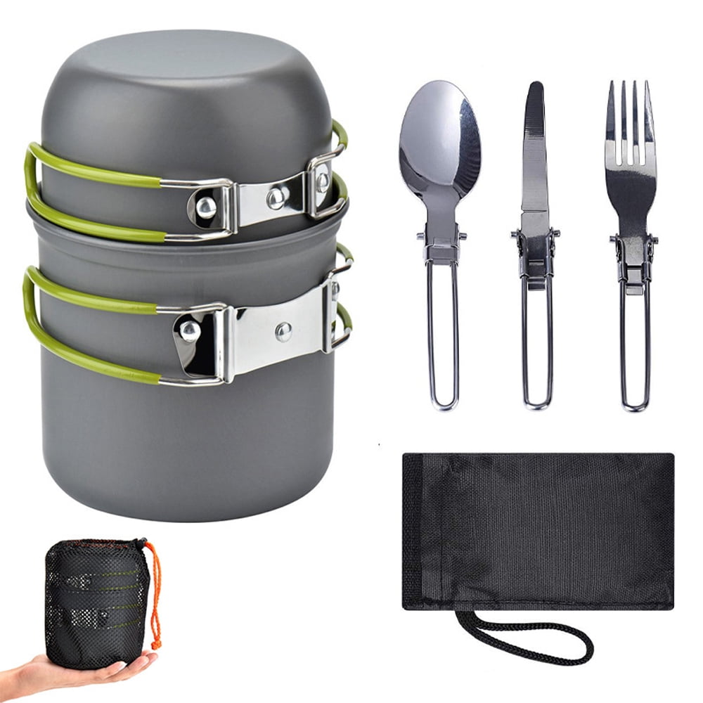 Tomshoo Portable Camping Tableware, Ultralight Cookware Set for Hiking & Picnic, Pot & Pan Included