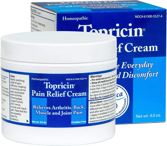 Topricin Pain Relief Cream (4 oz) Fast Acting Pain Relieving Rub