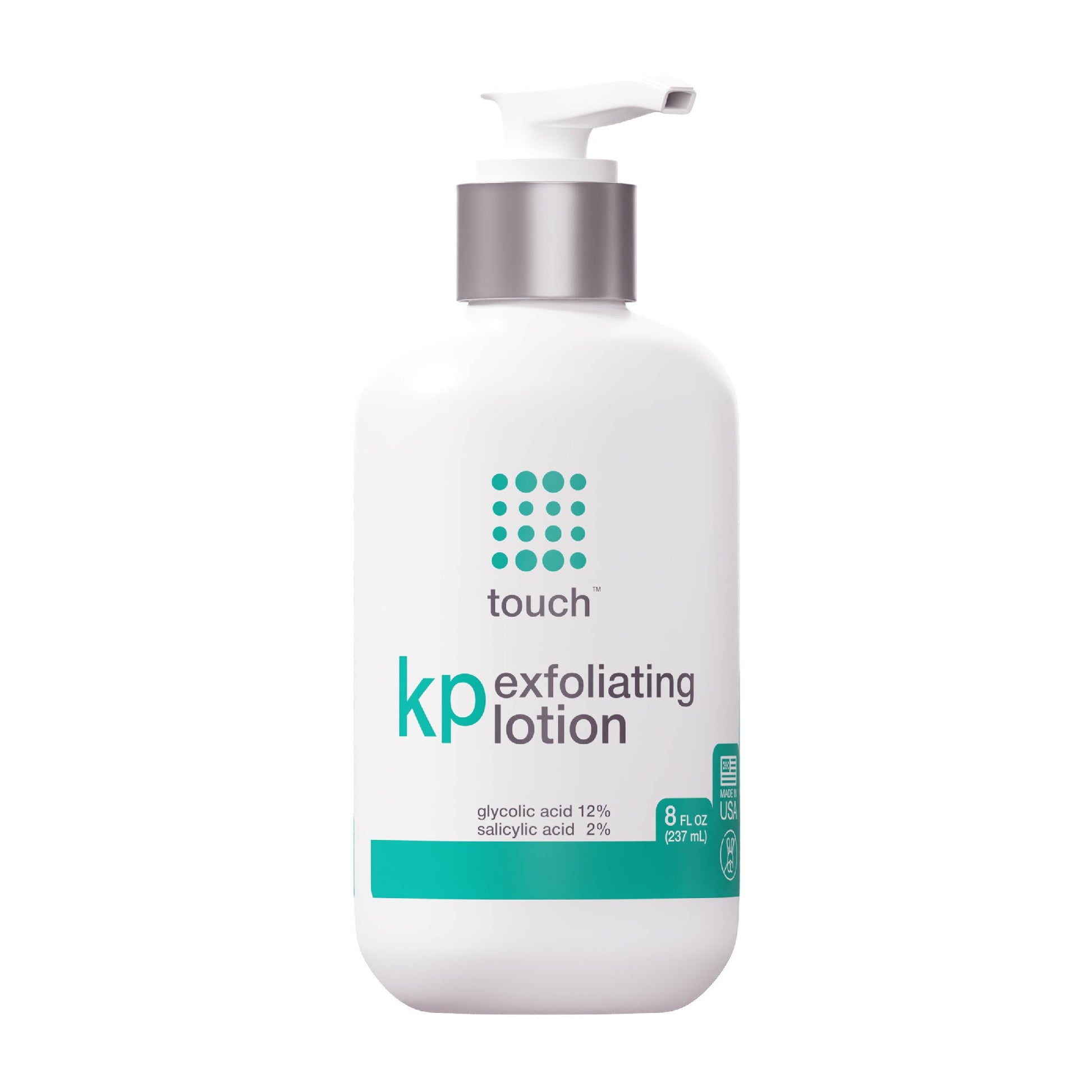 Touch Keratosis Pilaris Treatment with 12% Glycolic Acid & 2% Salicylic Acid - AHA & BHA Exfoliating Rough & Bumpy Skin Body Lotion - Moisturizing Cream Gets Rid Of Redness, KP, Body Acne -8 Ounce