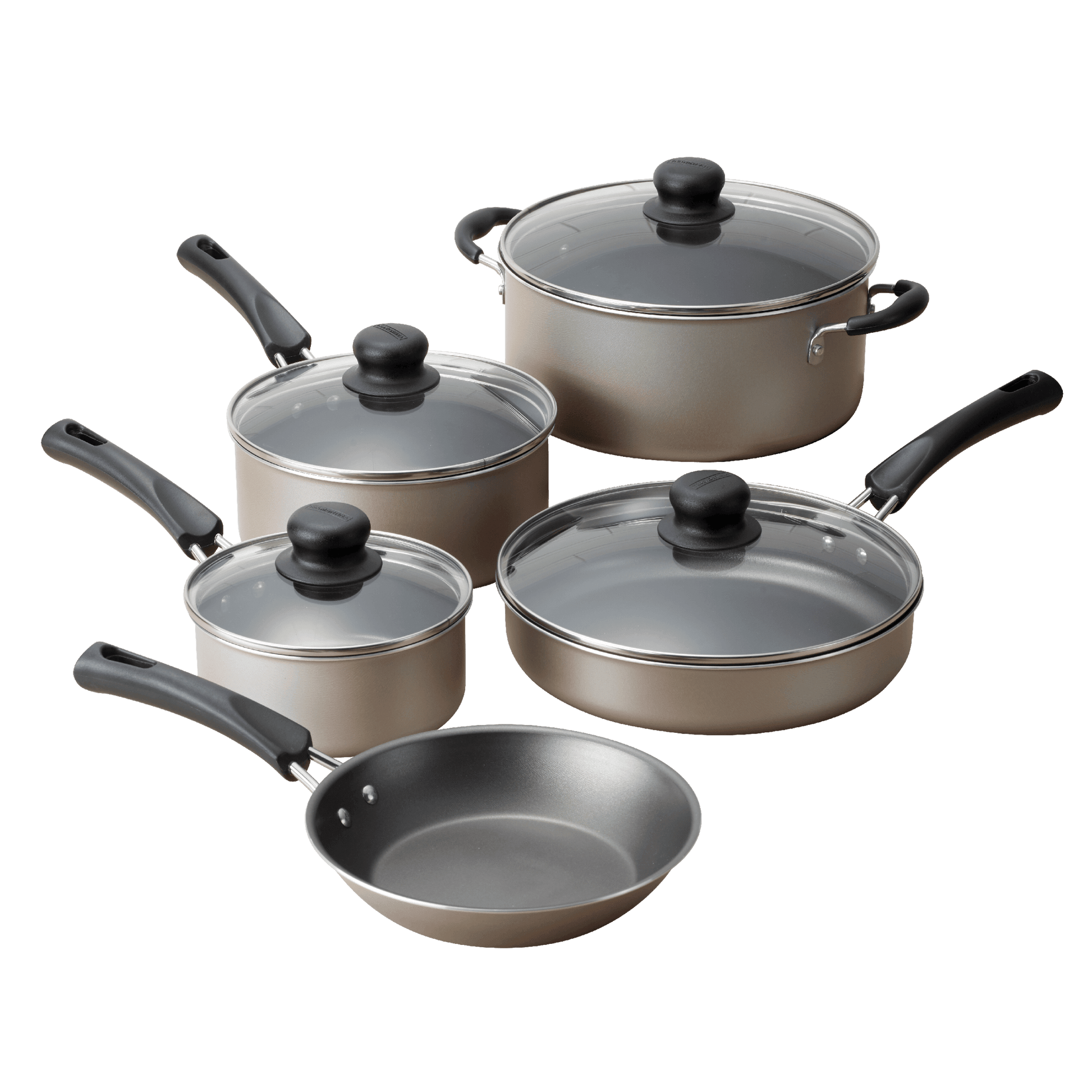 Tramontina 9-Piece Non-Stick Cookware Set, Champagne new