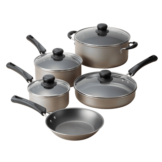 Tramontina 9-Piece Non-Stick Cookware Set, Champagne new