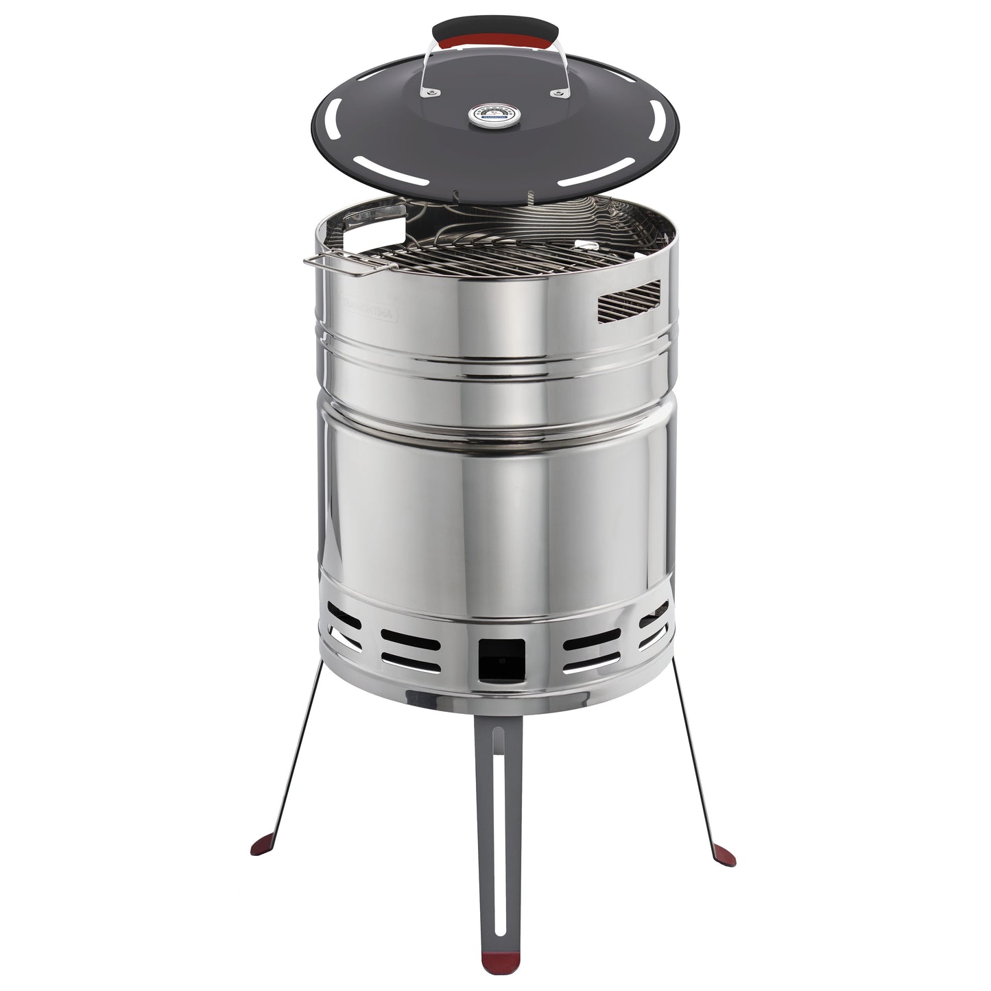 Tramontina Charcoal Grill With Lid Stainless Steel Round Rolled Edge 80905/033DS