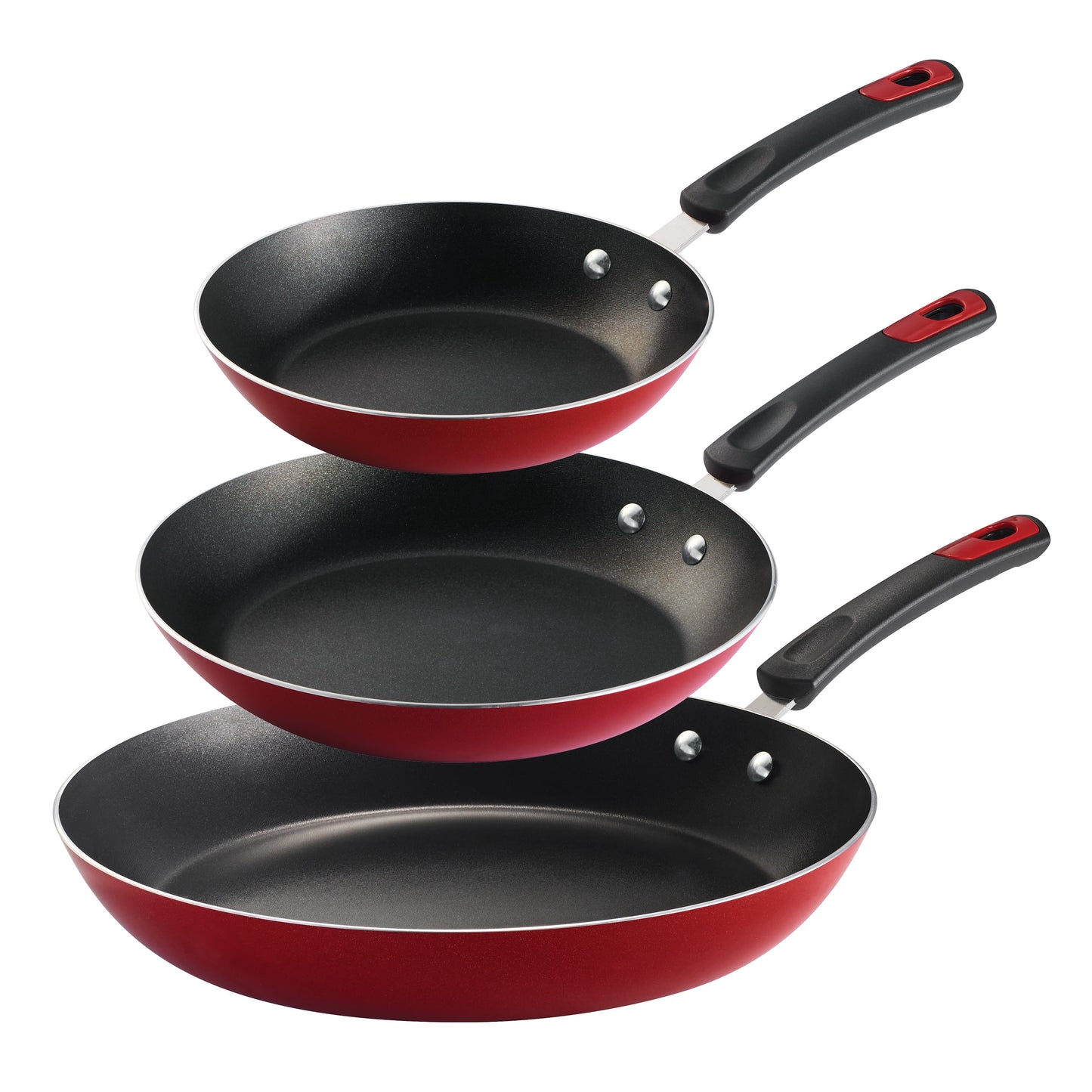 Tramontina Everyday 3 Pk Aluminum Nonstick Fry Pans – Metallic Red