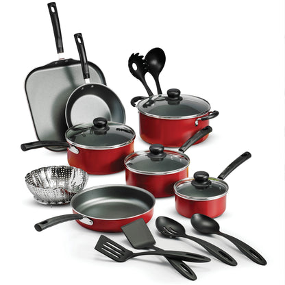 Tramontina Primaware 18 Piece Non-stick Cookware Set, Steel Gray