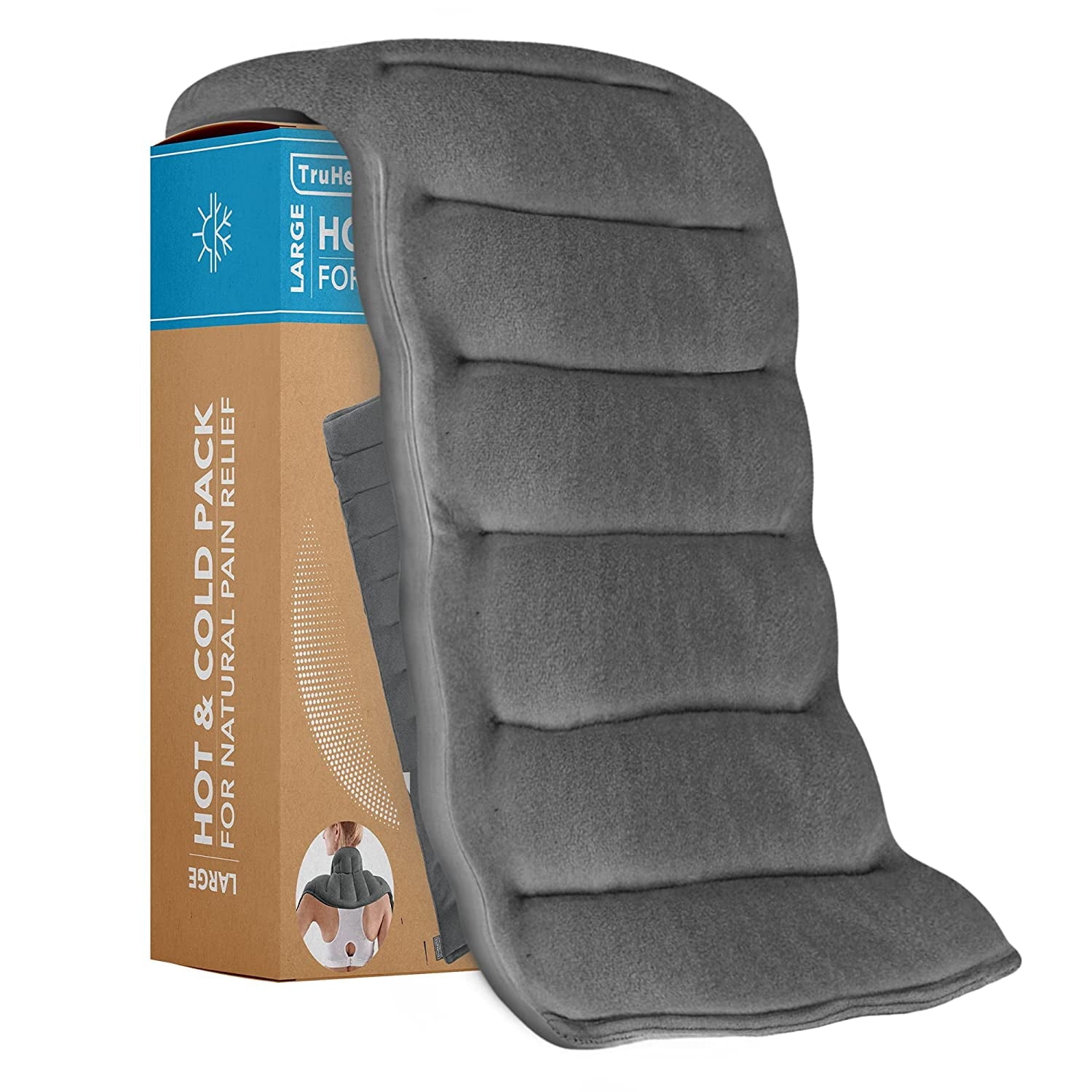 TruHealth | Hot & Cold Body, Neck & Shoulder Wrap | Microwave Activated Heat Pad | Extra Large | Gray