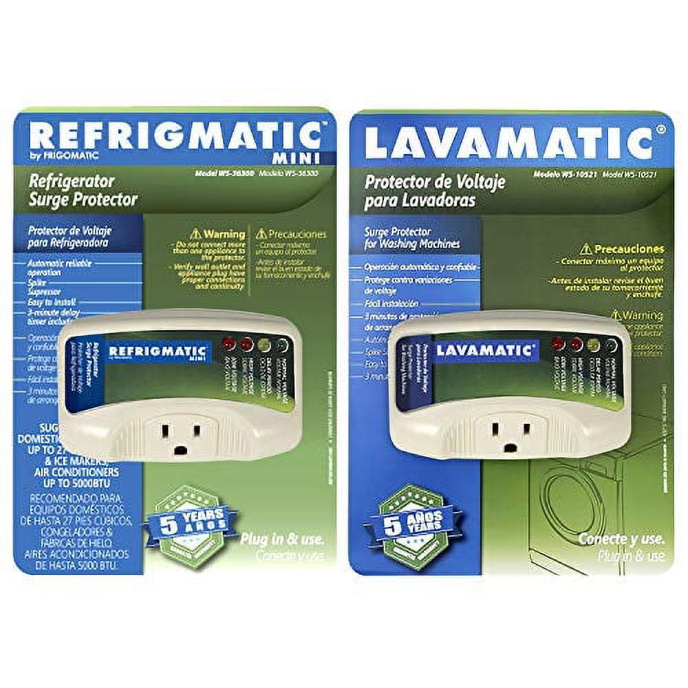 Two Electronic Surge Protector Combo Refrigmatic for Refrigerators and Lavamatic for Washing Machines