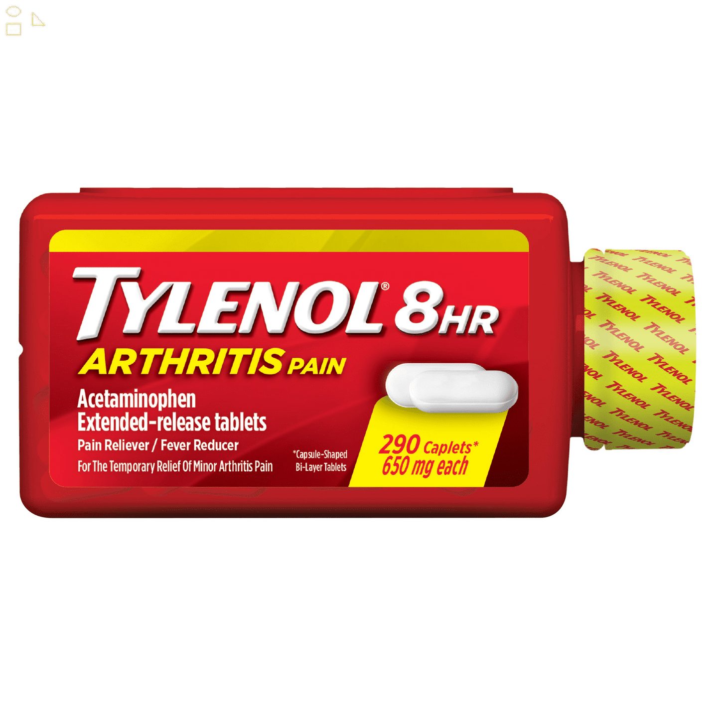 Tylenol 8 Hour Acetaminophen 650 Mg Arthritis & Joint Pain, 290 Caplets | Pain Reliever & Fever Reducer