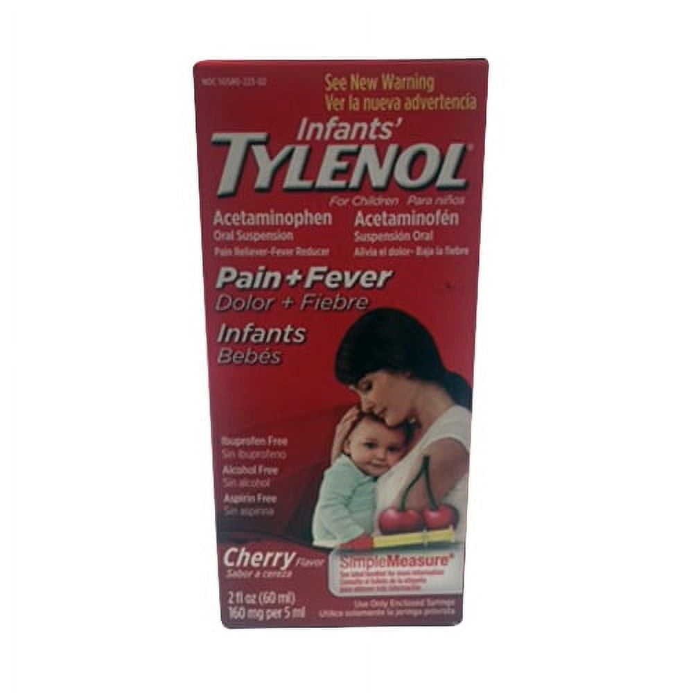 Tylenol Acetaminophen Oral Suspension For Infants, Cherry - 2 Oz, 2 Pack