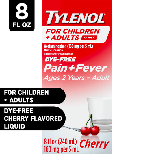 Tylenol Child & Adult Oral Suspension, Pain & Fever, Cherry, 8 fl. oz