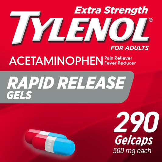 Tylenol Extra Strength Acetaminophen Rapid Release Gels, 290 Ct