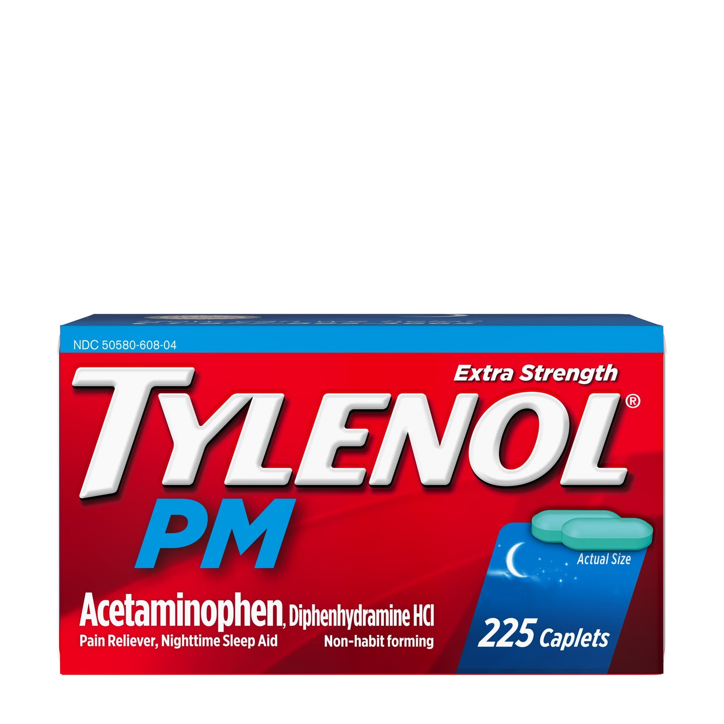 Tylenol PM Extra Strength Pain Reliever & Sleep Aid Caplets, 225 ct