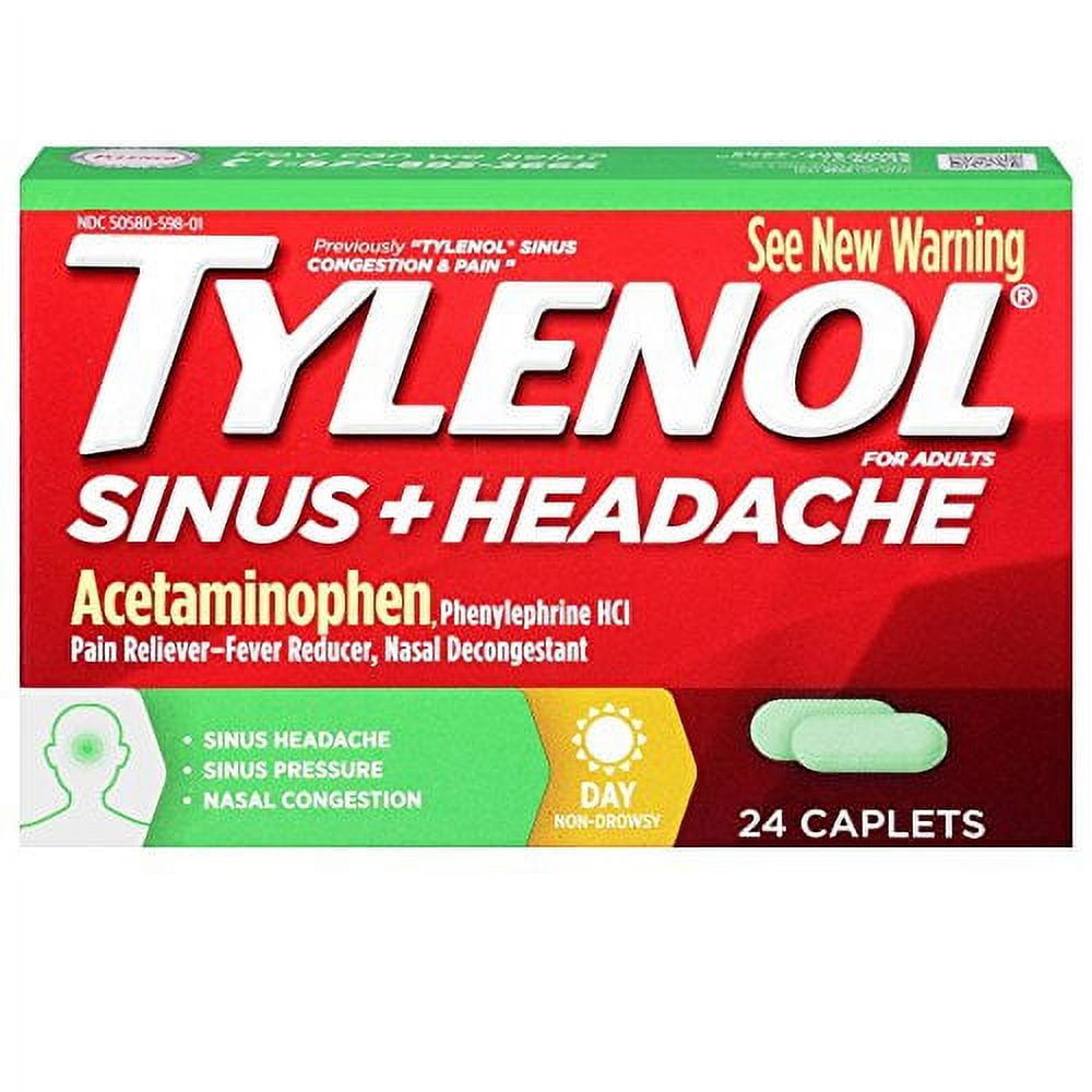 Tylenol Sinus Congestion And Pain Caplets (Pack of 6)