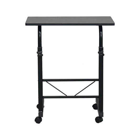 UBesGoo Rolling Laptop Desk,Side Table Computer Desk for Bedroom，Height Adjustable,Black,S