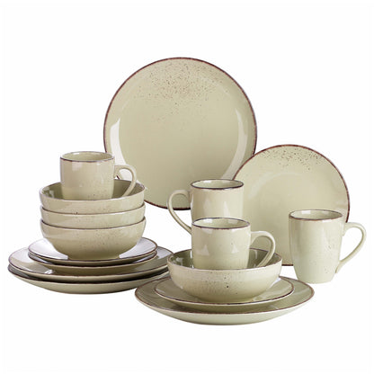 Vancasso Dinnerware Sets, Stoneware Dinner Set for 4, 16-Piece Series Navia, Oceano