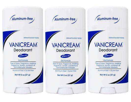 Vanicream Aluminum Free Deodorant, Gel Formula, Fragrance Free For Sensitive Skin 2 Oz (3 Pack)