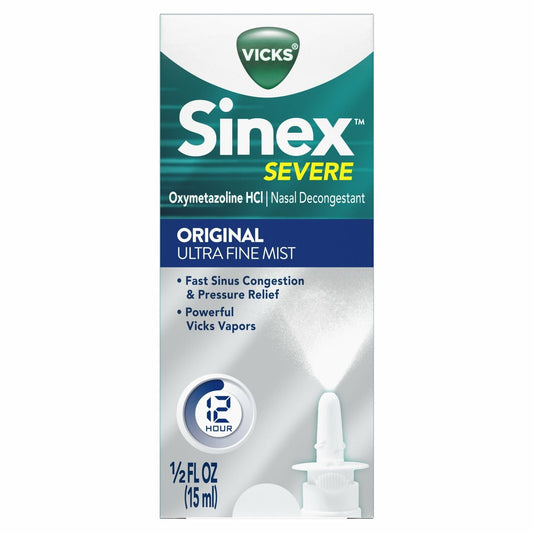 Vicks Sinex Severe Sinus Nasal Spray with Menthol, 0.50 Oz Pack of 4