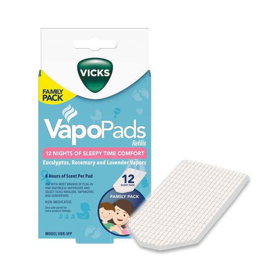 Vicks Vapo Pads Soothing Lavender and Rosemary, Sleep Support, 12 Pack, VBR5FP