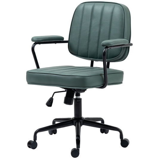 Vinsetto Home Office Chair, Microfiber Computer Desk Chair with Swivel Wheels, Green