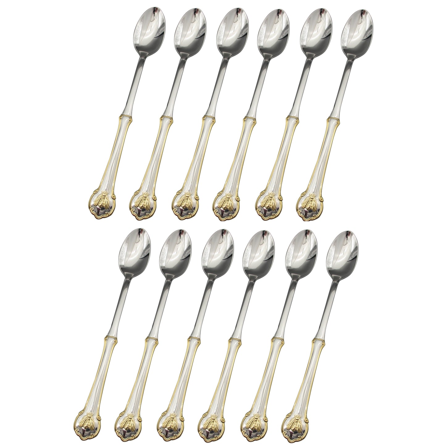 Wallace Napoleon Bee Gold 18/10 Stainless Iced Beverage Spoon (Set of Twelve)