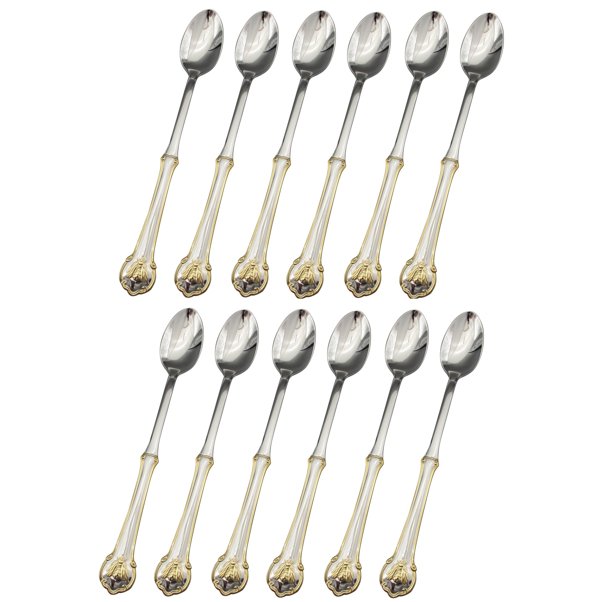 Wallace Napoleon Bee Gold 18/10 Stainless Iced Beverage Spoon (Set of Twelve)