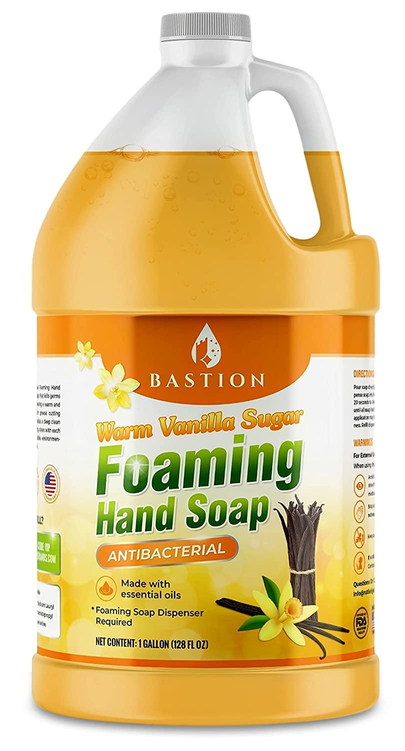 Warm Vanilla Sugar Scent Foaming Antibacterial Hand Soap For Sensitive & Dry Skin - 1 Gallon Refill.